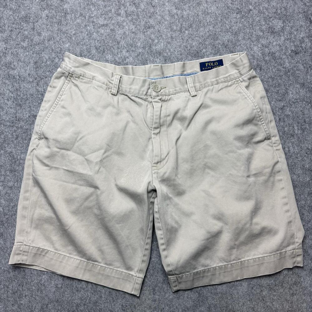Polo Ralph Lauren Shorts Mens 35 Beige Classic Fit Chino 9" Cotton Casual
